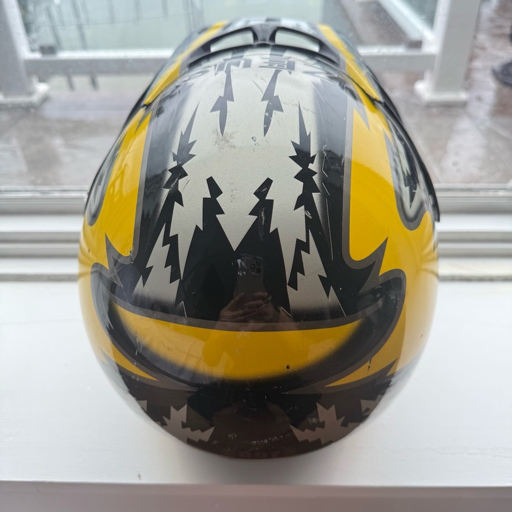 Yellow and Black Graphic Motorcycle Helmet